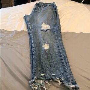 Distressed Blue Jeans